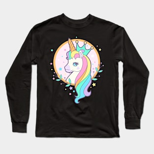 Cute Rainbow Unicorn Long Sleeve T-Shirt